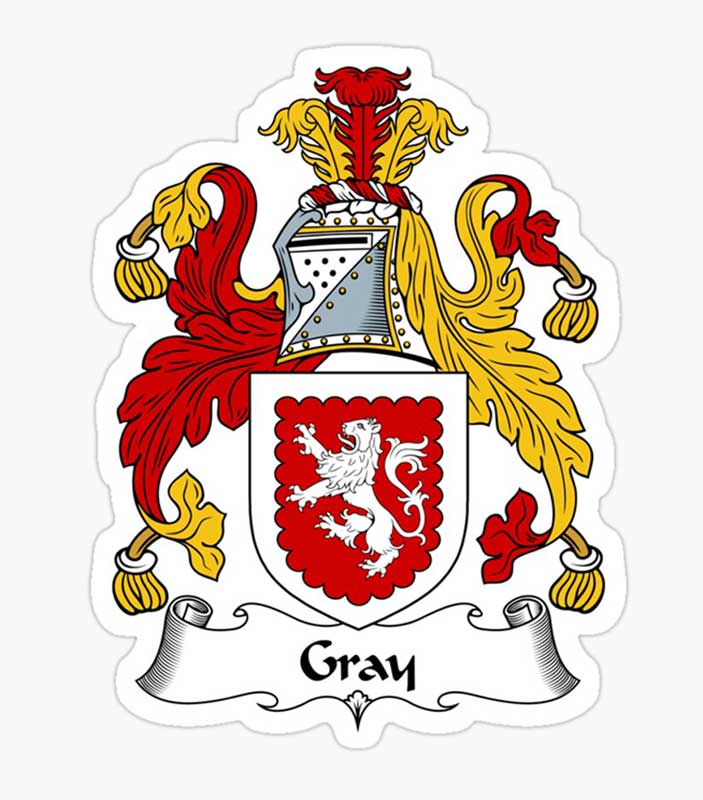 Modern Gray family crest with anchor - Anchor Fast Anchor motto