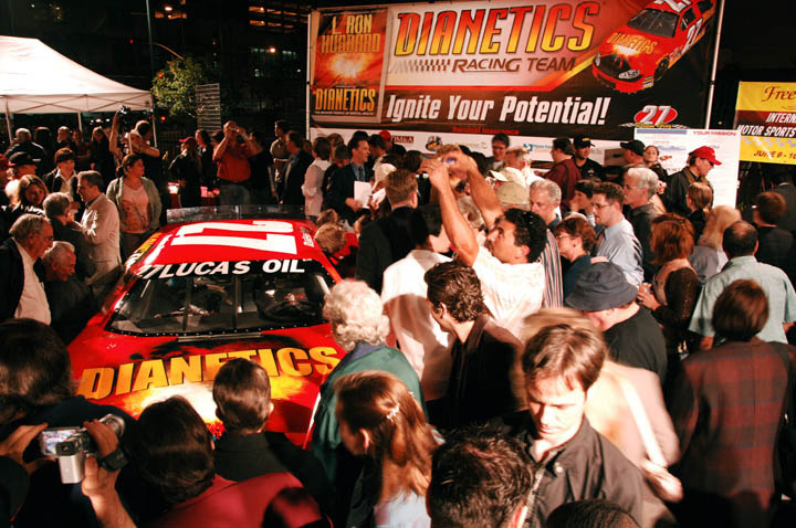 Excited fans at Dianetics Racing event