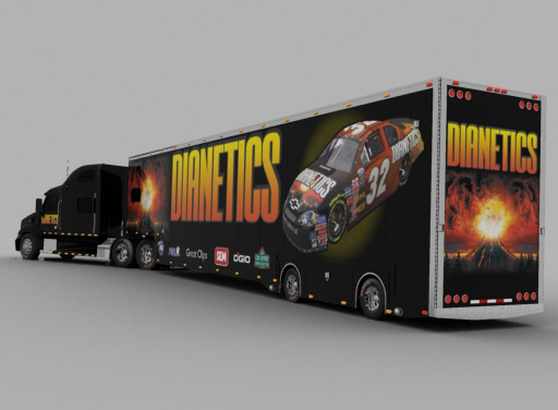 Dianetics Racing team hauler truck - NASCAR Nationwide Series team transporter for Grant Cardone CEO era