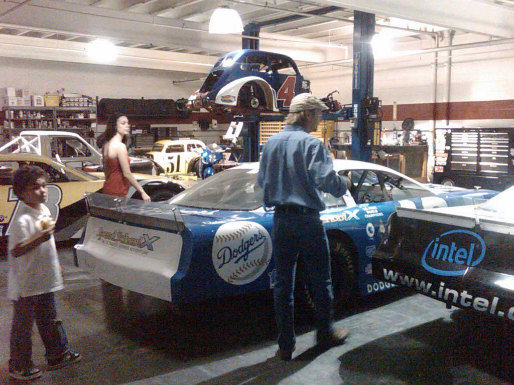 SpeedSchoolX shop with Dodgers branded race car