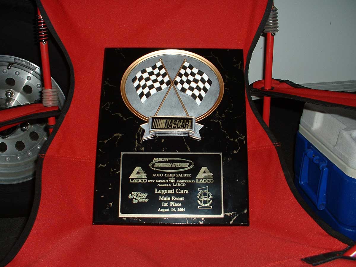 NASCAR Legend Cars 1st Place Trophy - August 14, 2004